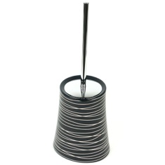 Toilet Brush Holder, Hourglass Shaped, Anthracite and Silver Finish